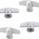 3/8" Spline Size T-Crank Window Handle Replacement for Pella Casement Window Crank (White * 4 Pcs)