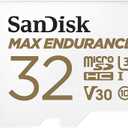 SANDISK 32GB MAX Endurance microSDHC Card with Adapter for Home Security Cameras and Dash cams - C10, U3, V30, 4K UHD, Micro SD Card - SDSQQVR-032G-GN6IA