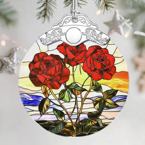 Christmas Ornaments: Stained Glass Ornament, Birth Flower Ornament, Christmas Tree Ornaments & Xmas Tree Decorations Exquisite Holiday Decor, Birth Flower Gifts Perfect Holiday & Xmas Gifts - June