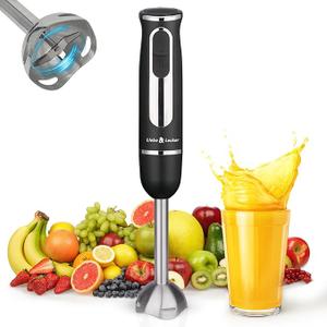 Liebe&Lecker Immersion Blender Handheld, 300W Hand Blender with 2 Mixing Speed and Stainless Steel Blades, Emulsion Blender Handheld for Kitchen, Shakes, Puree or Baby Food