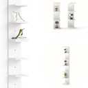 7 Tier White Floating Shelves, Wall Shelf Unit for Wall Decor Vanity Bedroom Living Room, Narrow Wall-Mount Shelving, Small 4-Tier Lack Display Shelves, 22.4 x 5.9 x 5.9 inches - Set of 2