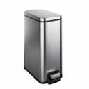 Slim Bathroom Trash Can with Lid Soft Close, 1.6 Gallon Stainless Steel Garbage Can with Removable Inner Bucket, Durable Step Pedal, Small Trash Bins for Toilet, Bedroom, Kitchen, Office