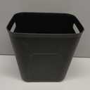 UUJOLY Plastic Small Trash Can Wastebasket, Garbage Container Basket for Bathrooms, Laundry Room, Kitchens, Offices, Kids Rooms, Dorms, 3.5 Gallon, Black