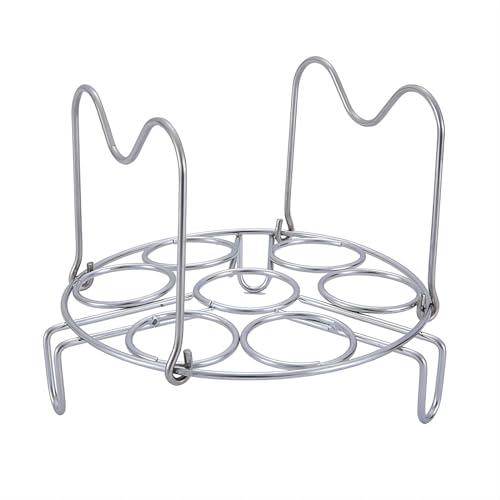 GREATLINK Stainless Steel Egg Rack & Steamer Basket for Pressure Cookers - 7 Egg Cooking Rack Trivet Organizer, Multi-Use Kitchen Tool for Eggs, Veggies, Utensils