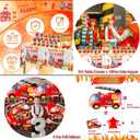 Fire Truck Birthday Party Decorations Kit 62PCS Fire Truck Balloons, Firefighter Theme Supplies with Banner, Table Cover, Cake Toppers, Tattoo Stickers for Kids & Boys Party