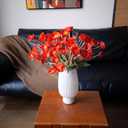 DUYONE Artificial Flowers 6 Stems Poppy Silk Bouquet,for Wedding, Home, Party Decoration,Table Centerpiece Arrangement(Dark Orange)