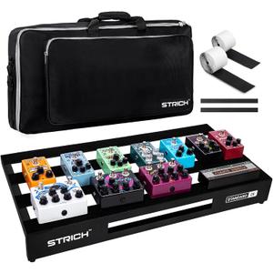 STRICH Guitar Pedal Board Aluminum Alloy 3.24lb Lightweight Pedalboard 28'' x 13.78'' Extra Large Effect Pedals board with Carry Bag, STANDARD 28 (Angled)
