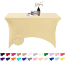 Spandex 4ft Waterproof Table Cover for Party,Wedding, Banquet, and Events (Champagne)