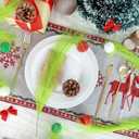 9 PCS 17 Inch Christmas Tree Topper, Lime Green Curly Tree Picks and Sprays, Tree Topper Picks with Red Green White Furry Material Balls for Christmas Home Vase Filler Wreath Craft Garland Decoration