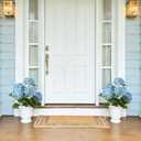 Nafresh 2FT Real Touch Faux Hydrangea Tree Outdoor, 2 Pack Blue Hydrangea Tree Artificial with Vibrant Blooms, Faux Hydrangea Potted Plant for Indoor Outdoor Home Front Porch Pation Decor