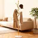 68.9 Inch Tall Modern Coat Rack,Gold Freestanding Coat Rack Tree,Heavy-Duty Metal Coat Rack Freestanding with Sturdy Marble Base for Entryway,Hallway,Bedroom,Holds Coats Hats Bags Scarves