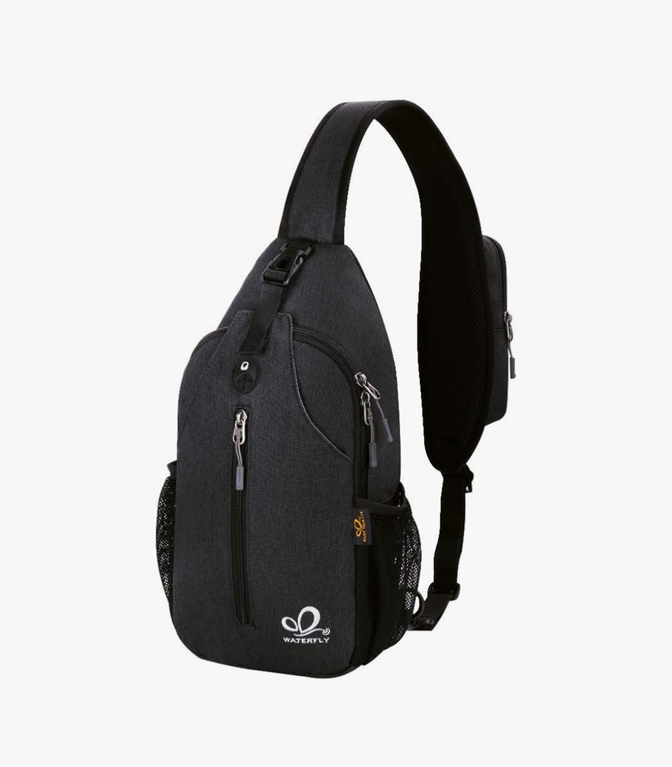 WATERFLY Crossbody Sling Backpack Sling Bag Travel Hiking Chest Bag Daypack