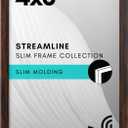 Americanflat 4x6 Picture Frame with Shatter-Resistant Glass - Streamline Collection - Thin Border Photo Frame for Tabletop and Wall Display - Hanging Hardware and Easel Stand Included - Walnut