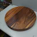 20 Inch Extra Large Round Serving Tray HeavyDuty Acacia Wood Tray for Oversized Ottoman Coffee Table and Counter Giant Decorative Organizational Tray Extensive Kitchen Serveware