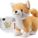 Electronic Plush Puppy Dog Toy, Jumping Barking Robot Dog, Cute Talking Stuffed Animal, Christmas Birthday Gifts Toy for Kids Aged 1 2 3