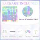 Shimmer Wall Backdrop Iridescent Silver Wall Panels 12Pcs Square Sequin Shimmer Wall Backdrop Decoration for Birthday Party,Wedding, Anniversary
