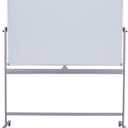 DexBoard Large Double Sided Whiteboard 72x40 inches on Wheels, Height Adjustable Mobile Magnetic Dry Erase Board with Rolling Stand for Office Meetings, Classroom Teaching, Home, Silver Frame