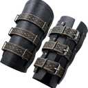 HiiFeuer Medieval Vintage Faux Leather Bracers, Retro Buckle Fastening Mercenary Arm Guards, Costume Knight Gauntlets