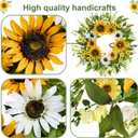 zjlmit Spring Wreath 20 Inch Artificial Summer Wreath Spring Wreaths for Front Door Made of Silk Material with Sunflowers Daisy Flowers and Green Leaves for Windows Cabinets and Walls
