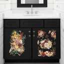 Joeyan Boho Flower Bouquets Rub On Transfers for Furniture and Crafts, 2 Large Flower Design Sheets 12''x18'', DIY Home Decal on Wood Glass Metal Canvas Porcelain Paper Plastic, Champagne Season