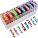 Teacher Stamps for Grading Classroom,Parent Signature Teacher Self-Inking Stamp Set for Homework Teacher Supplies with 8 pcs (Colorful)