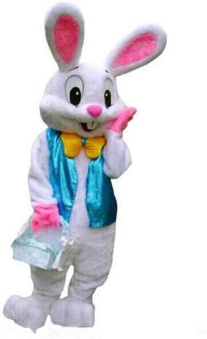Plush Easter Bunny Adult Costume Rabbit Halloween Mascot Costume, M 5'7" to 5'11" (171cm-180cm)