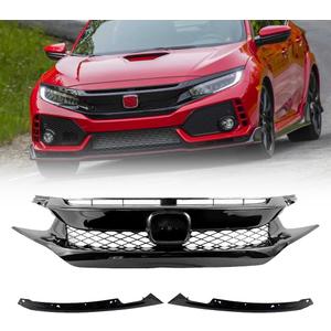 Grille Compatible For Honda Civic Type R Style Front Bumper Grill 2016 2017 2018