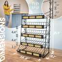 DS THE DISPLAY STORE 5 Tier Candy Display Rack, Large Snack Organizer For Countertop, Home Theatre Portable Concession Stand Snack Display, Black Metal Shelf With 12 Clips
