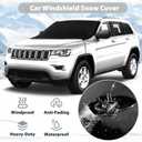 Windshield Cover for Ice and Snow,Frost Guard Windshield Cover|Embedded Magnets Windshield Cover|Waterproof Windshield Snow Cover|Windshield Frost Cover Fit for Cars,SUVs|Car Accessories for Winter