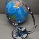 13" Illuminated Globes, 720 Spinning Globe with Touch Switch & Light Up Without Charging & 3 LED Lighting Modes for Classroom Education & Bedroom Decor, Inspire Geography Interest (Blue)