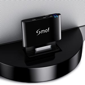 Smof (Not for Car or Motorcycle) 30 Pin Bluetooth Adapter Receiver for Bose Sounddock iPod iPhone Music Docking Station and Other 30 Pin Dock Speakers Bluetooth Audio Receiver with 3.5 mm Audio Cable