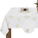 Christmas Tablecloth, Gold Snowflake Table Cloth, Xmas Sparkling Metallic Tablecloths for Dining Kitchen Winter Holiday, Waterproof Table Cover for Party Home Decor, Rectangle 57 x 120 inch (Rectangle 60" x 120", Sparkling Gold)