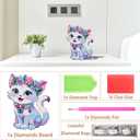 YIYIAH Diamond Art Cat Decor Statues Desk Placement Ornament - 5D Cartoon Diamond Painting Kits for Beginners - DIY Diamond Art Kit Full Round Drill Big Gem Art Cat Gifts for Women