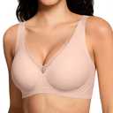 EasyBunny 2 Pack Wireless Jelly Bras for Women No Underwire Seamless Push Up Comfortable Tshirt Bralettes Everyday Bra(Mauve Nude & Black, Medium)
