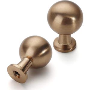 Asidrama 10 Pack Champagne Bronze Kitchen Cabinet Knobs - Dresser & Drawer Knobs - Zinc Finish (Single Hole Knob, Champagne Bronze)