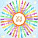 Bubble Wand, 60 Pcs Bubble Wands Bulk in 6 Colors, Bubble Party Favors for Kids, Summer Toys, Indoor Outdoor Activity, Themed Birthday, Wedding, for Girls & Boys