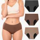 BAMBOO COOL Womens Period Underwear High Waisted Leakproof Postpartum Maternity Panties Soft Breathable Absorbent,3 Pack XXL