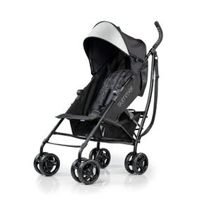 3Dlite Convenience Stroller,Jet BlackLightweight Stroller with Aluminum Frame,Large Seat Area, 4 Position Recline, Extra Large Storage Basket Infant Stroller for Travel&More