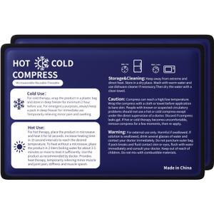 Gel Ice Packs for Injuries 2 Packs, Reusable Ice Packs for Pain Relief with 2 Strap, Cold Compress & Hot Therapy for Knee Shoulder Back, Medium 7.5" x 11.5" (Blue)