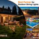 6 Pack String Light Poles for Outside, Upgraded Heavy-Duty Metal Poles for Outdoor String Lights with Fork, Adjustable Lighting Hanging Accessories for Patio Decor Pergola Backyard Garden Decorations
