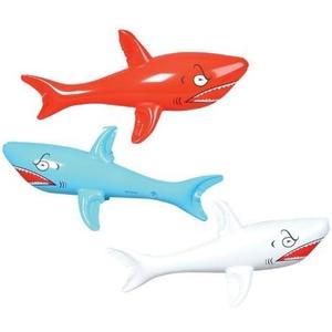 3 HUGE Jumbo - 46" Inflatable SHARKS/Shark INFLATES/Party DECORATIONS/DECOR/FAVORS/POOL TOYS