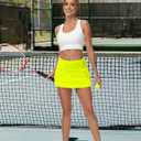 Women's Tennis Skirts High Waisted Athletic Golf Skorts with Pockets Skirts for Women Casual Workout Built-in Shorts (Yellow, XL)