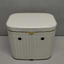 GloDeals Kitchen Trash Can with Lid, 2 in 1 Small Garbage Can Compost Bin Countertop, Wall-Mounted Under Sink Indoor Trash Bin for Kitchen, Bathroom, Cabinet Trash Can Hanging (4L, White/1.05 Gal)