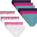 Hanes Girls' Cotton Stretch Underwear (6, Purple, Blue, Pink, Floral Print, Stripe Print, Dot Print)