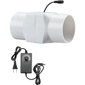 2 Inch Inline Fan, Inline Duct Fan 12v Exhaust Fan Adjustable Speed, 22 Cfm Ventilation System For Bathroom, Basement, Shoe Cabinet, Attic,Pet House,Tent
