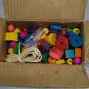 DBNESS Bird Toys for Parrot, 165 Pcs Colorful Multi-Shaped DIY Wooden Blocks Craft, Birds Cage Chewing Playing Training Toy for Cockatoos, Macaws, African Grey and Small Medium Parrots