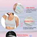 RUNNING GIRL High Impact Sports Bras for Women,Racerback Running Bra Workout Crop Tank Tops Longline Sports Bra Push up (Gray, M)