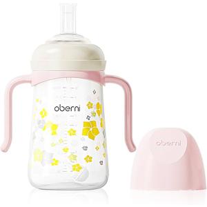 No Spill Sippy Cups,Weighted Straw Toddler Water Bottle with Handle,Spill Proof Toddler Cup with 2 Nipple for Baby 6-12 Months and Toddlers 1-3 (PP, 8 Ounce, Pink, 1 Pack)