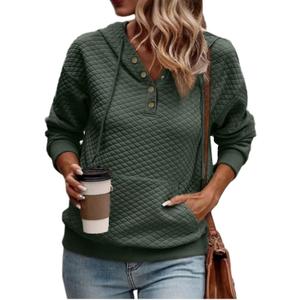 VIMPUNEC Women's Fall Casual Hoodies Trendy Long Sleeve Sweatshirt Hooded Pullover Tops with Pocket (X-Large, A Army Green)