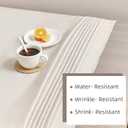 Rectangle Tablecloth Linen Texture Waterproof and Stain-Resistant Table Cloth, Kitchen Dining Table Decoration, 52 x 70 inch Fabric Beige